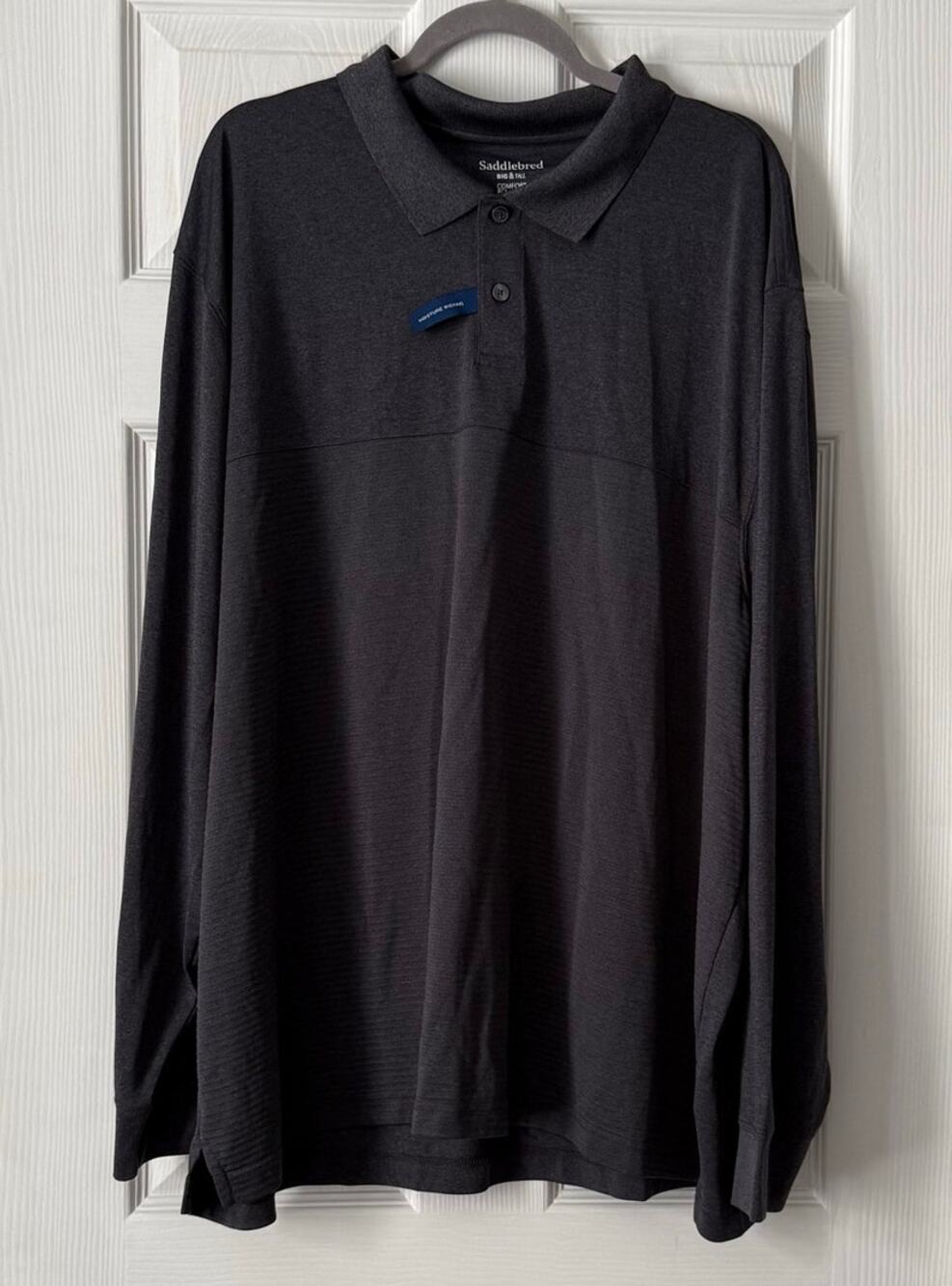 Saddlebred Gray Moisture Wicking Comfort Flex Big and Tall Polo Shirt Size 3X
